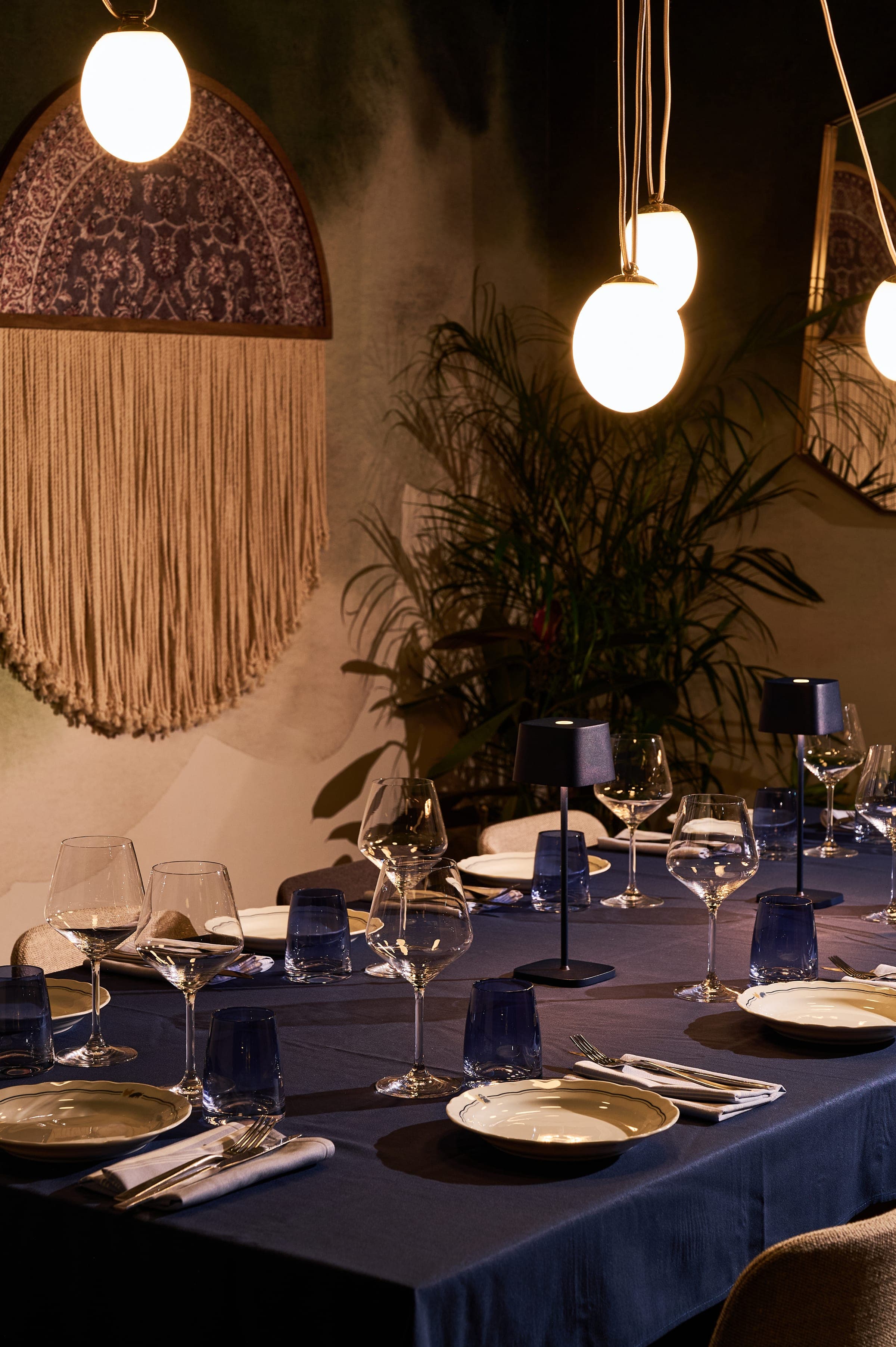 Table setting detail in the private dining room